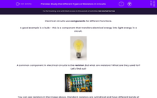 'Study the Different Types of Resistors in Circuits' worksheet