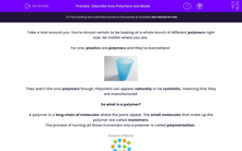 'Describe how Polymers are Made' worksheet